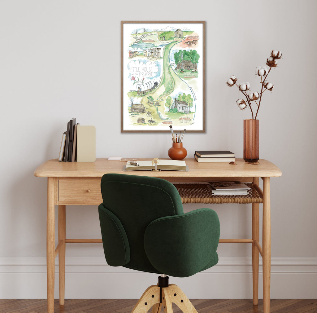 Little House Watercolor Story Map Home Art