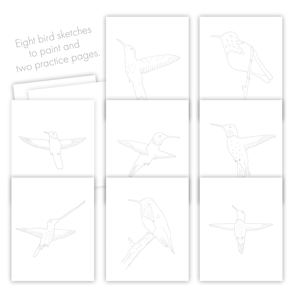 Watercoloring Book: Hummingbirds