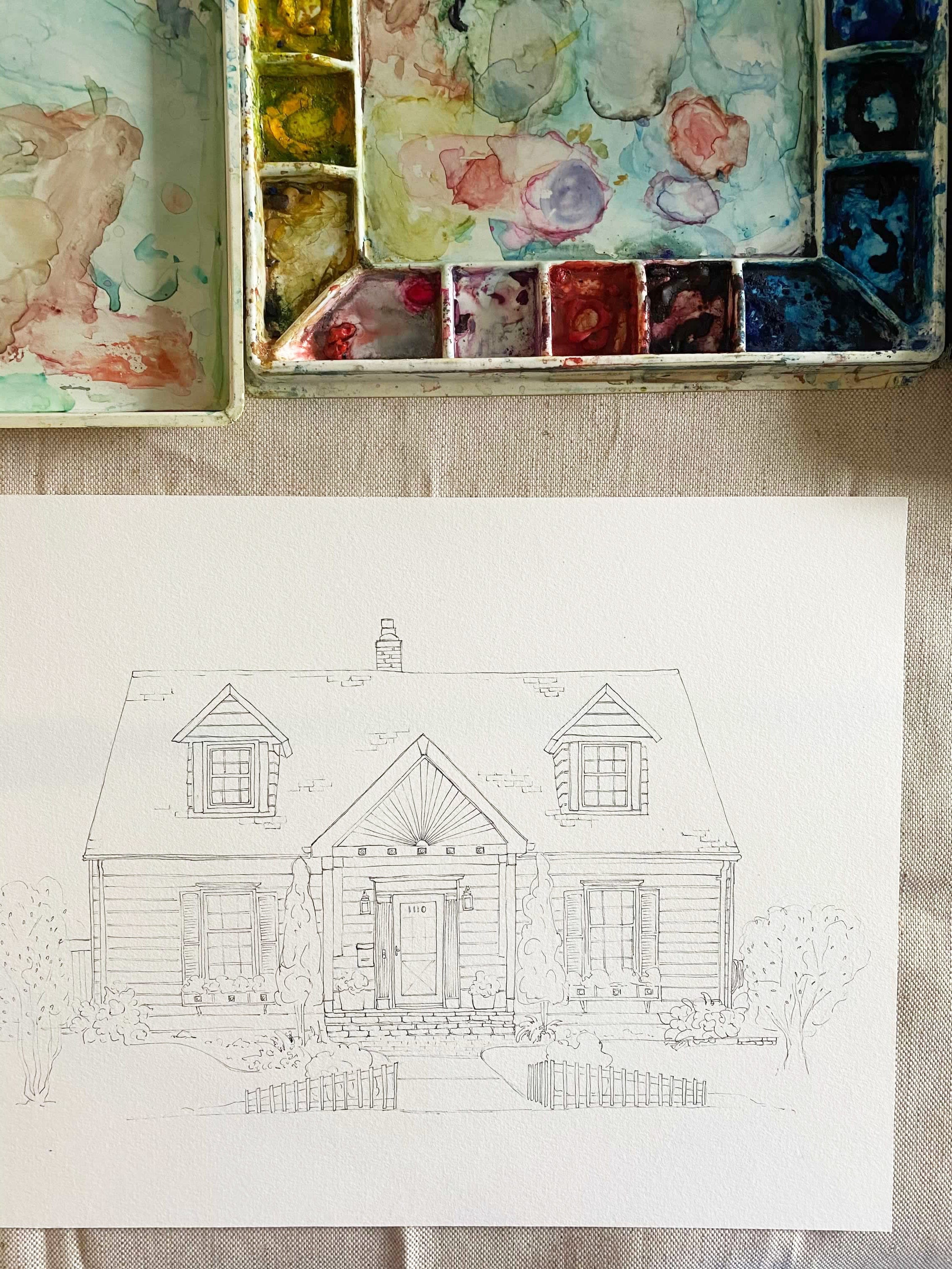 House Portraits Watercolor Online Class