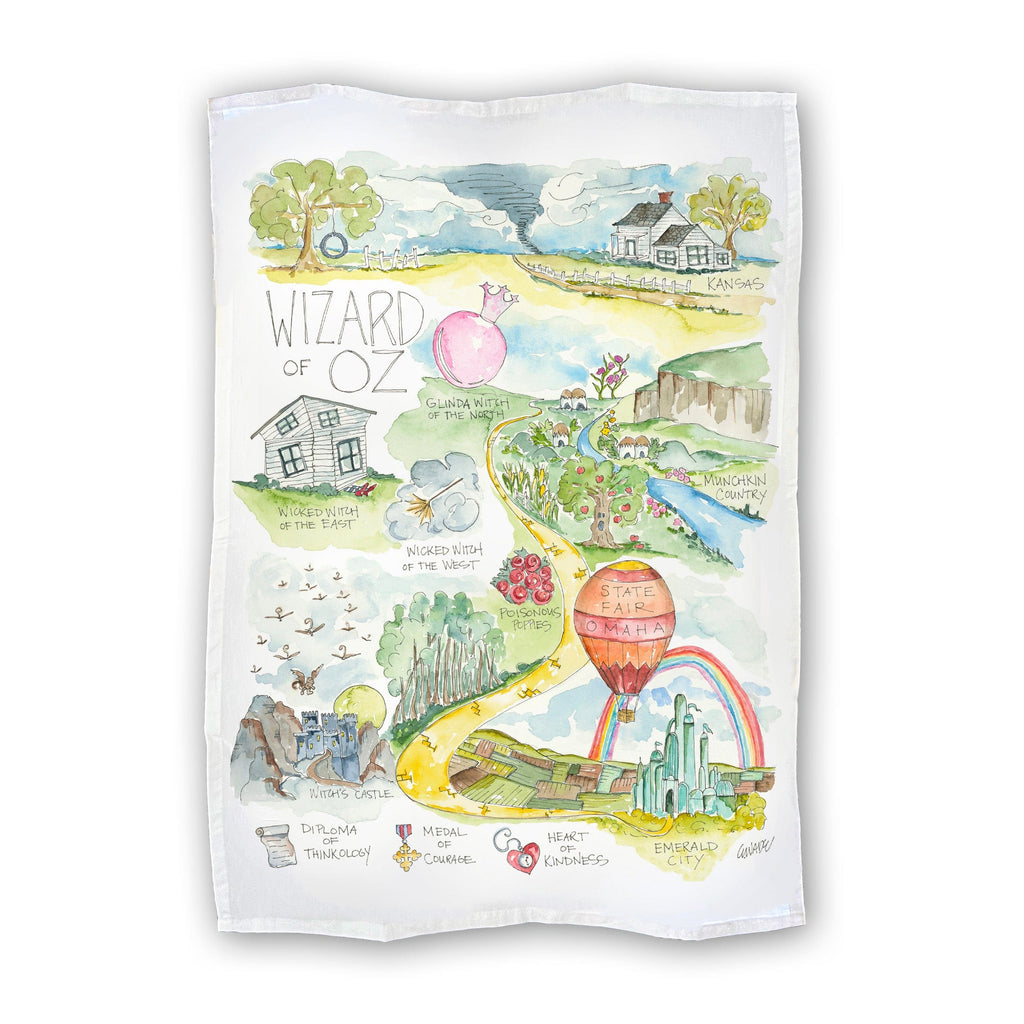 Wizard of Oz Tea Towel Gift Watercolor Art
