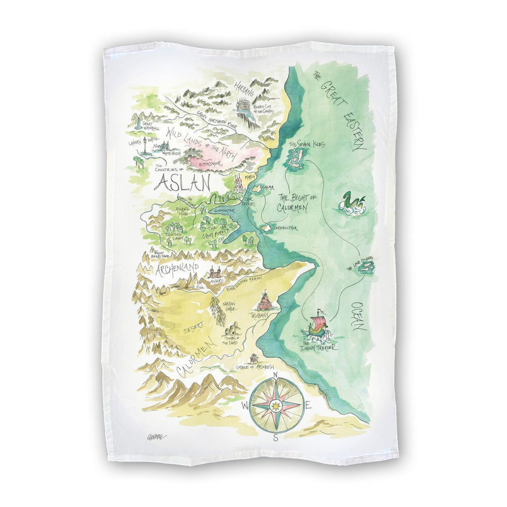 Tea Towel Watercolor Art Gift Aslan