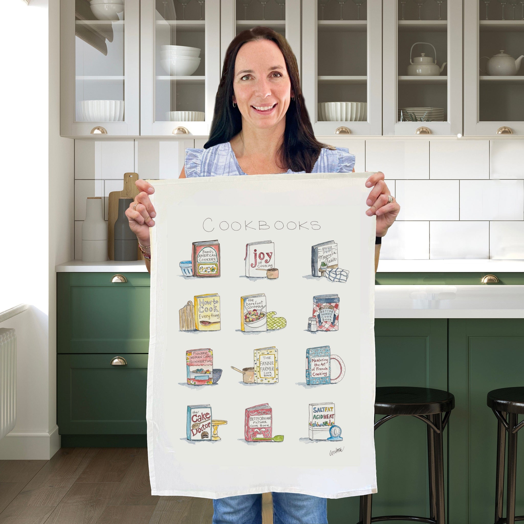 Cookbooks Story Map Tea Towel