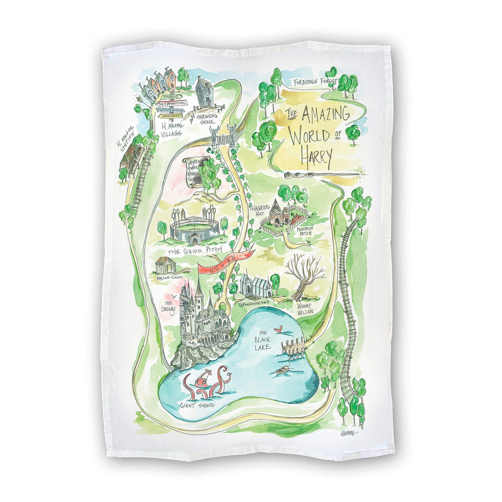 Tea Towel Watercolor Art Gift Harry Potter
