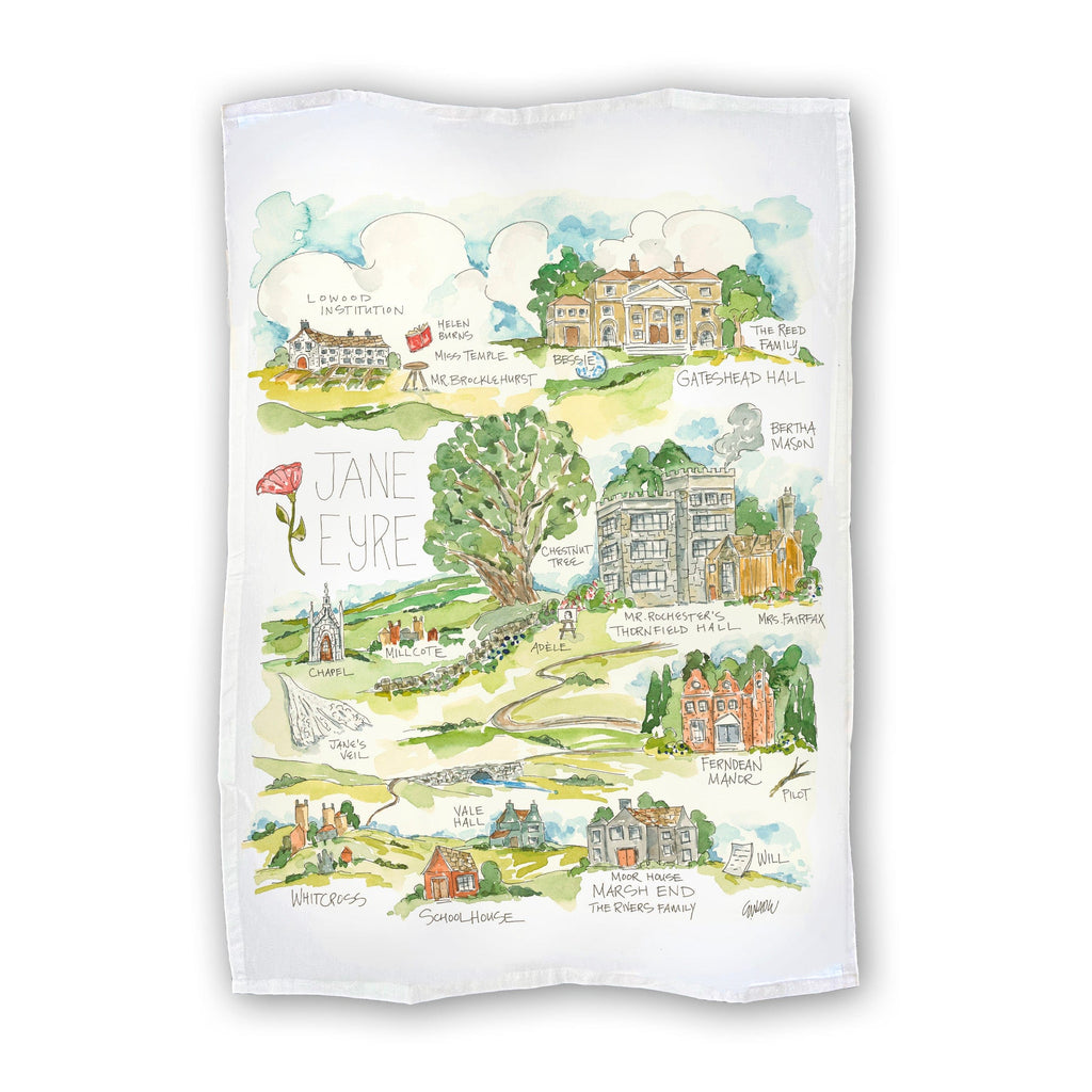 Tea Towel Watercolor Art Gift Jane Eyre