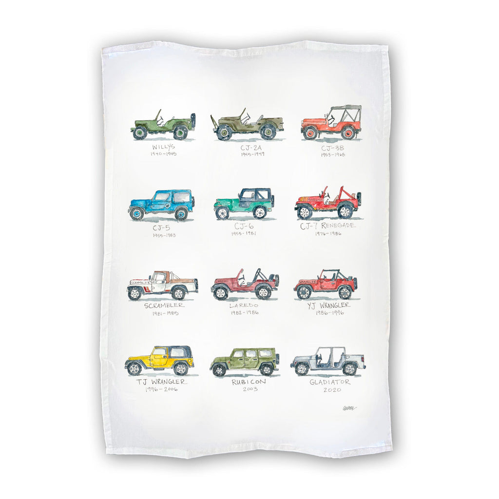 Jeep Tea Towel Watercolor Gift