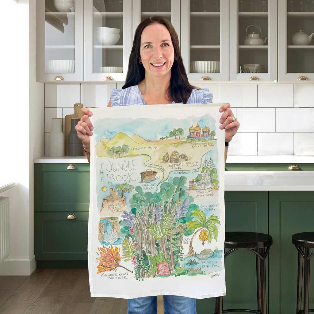 Tea Towel Watercolor Art Gift Jungle Book