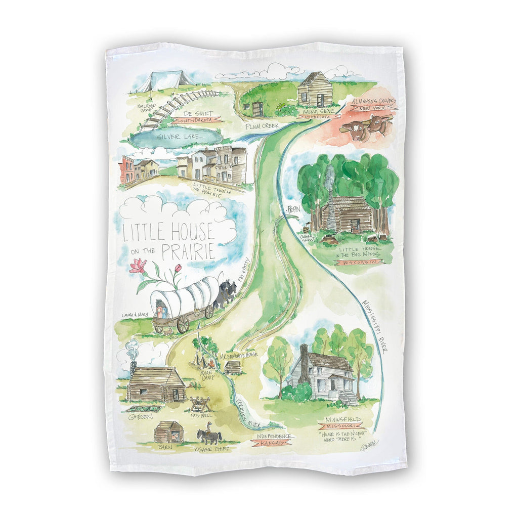 Little House on the Prairie Tea Towel Gift Watercolor 