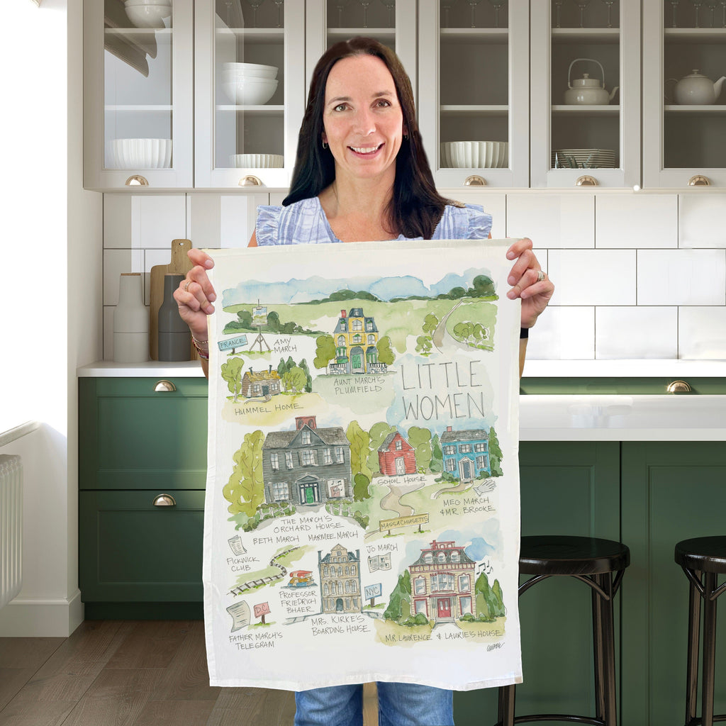 Tea Towel Gift Watercolor Art Little Women