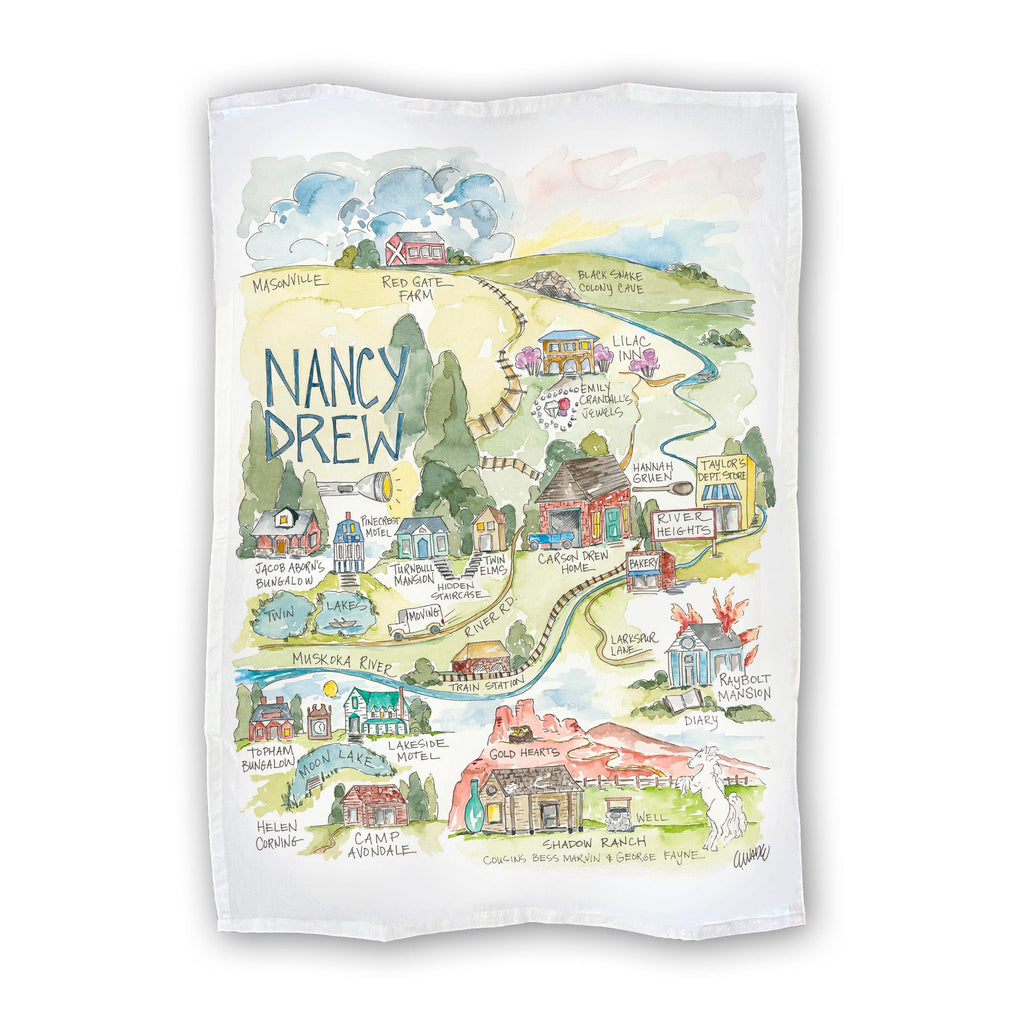 Nancy Drew Tea Towel Gift Watercolor 