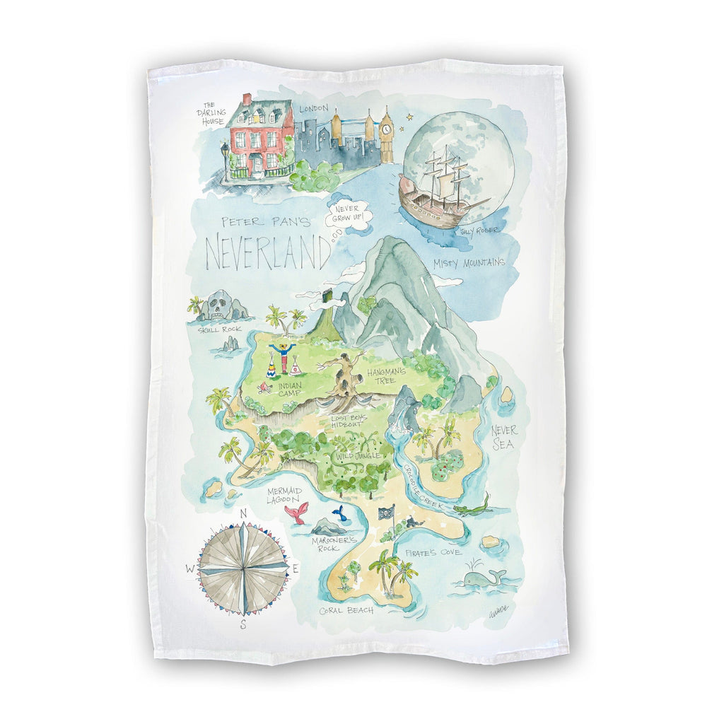 Tea Towel Watercolor Art Gift Neverland 