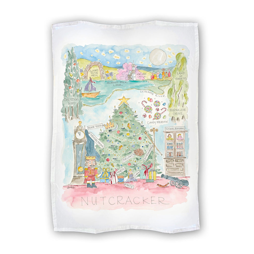 Nutcracker Tea Towel Christmas Gift Watercolor 
