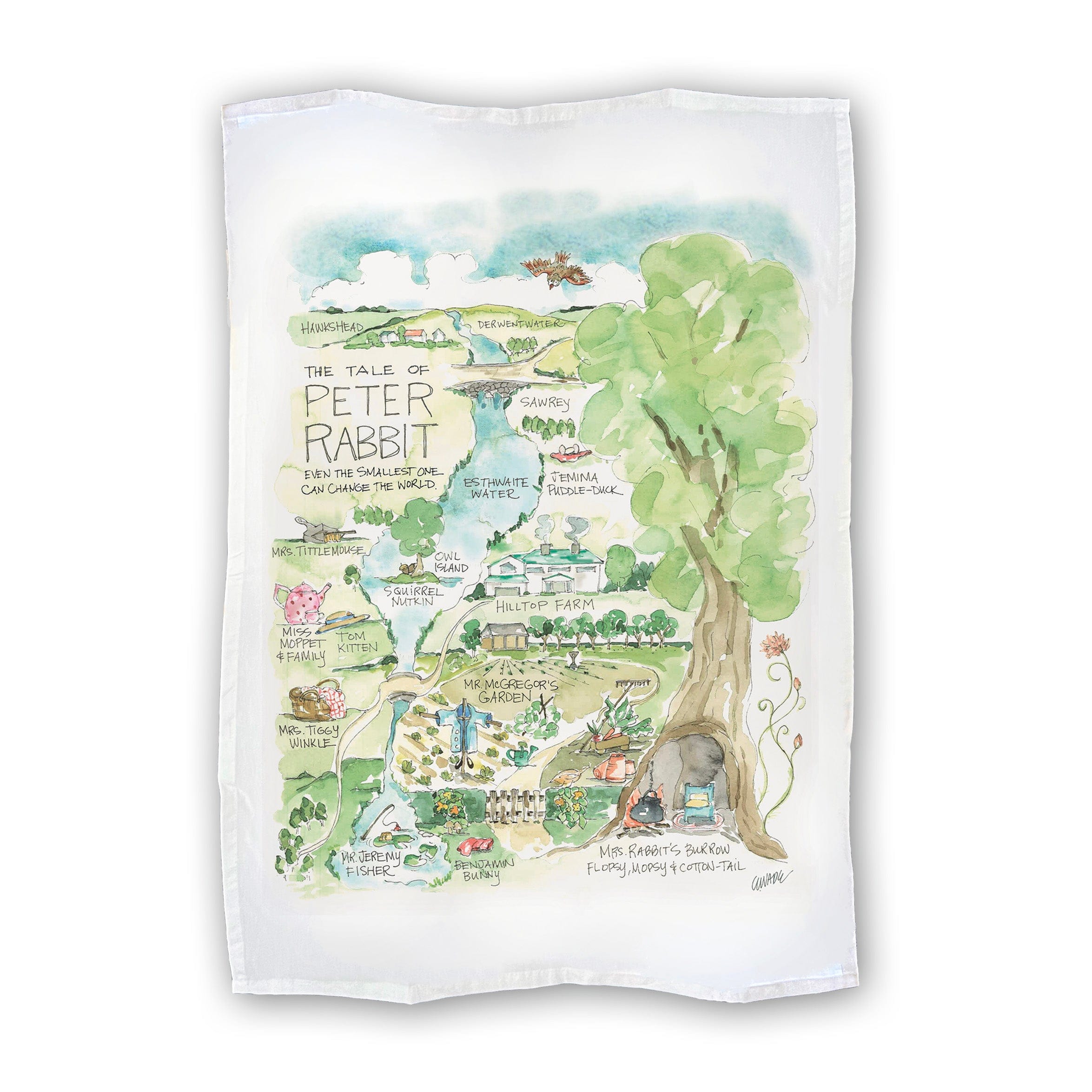 Peter Rabbit Story Map Tea Towel