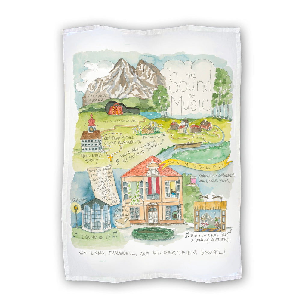 Tea Towel Watercolor Art Gift Sound of Music