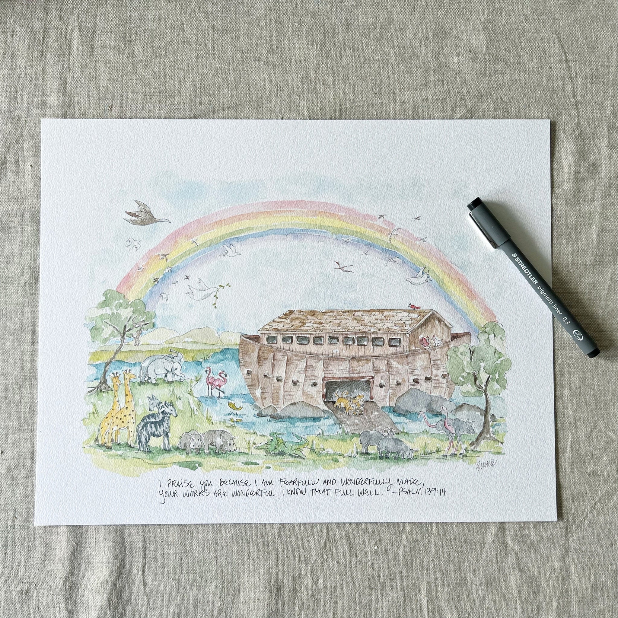 Noah's Ark Watercolor
