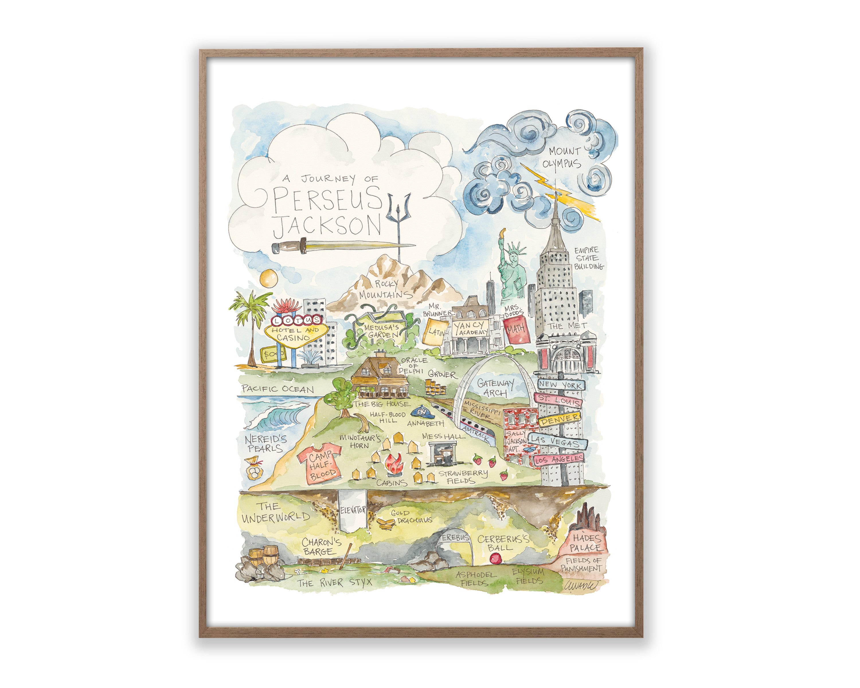 Perseus Story Map Print – Elizabeth Wade Studio