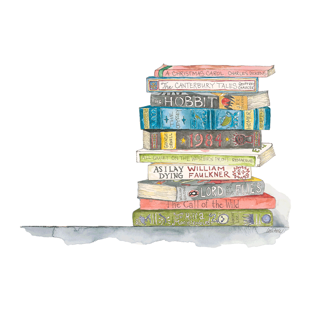 Book Stack Print