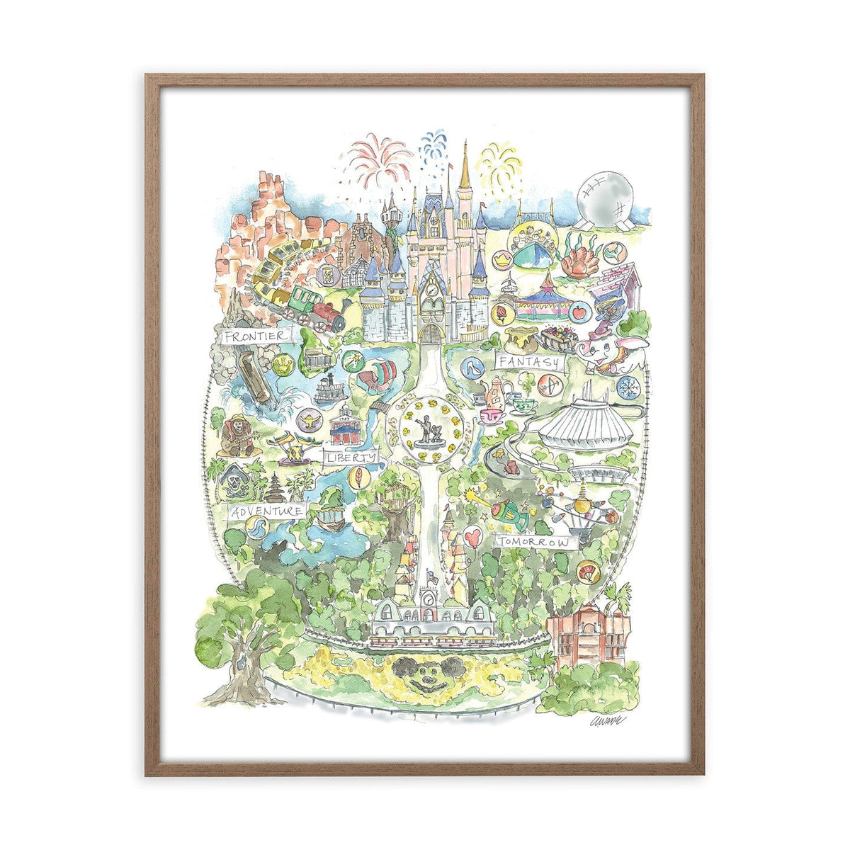 "Florida Magical Theme Park Story Map" Print